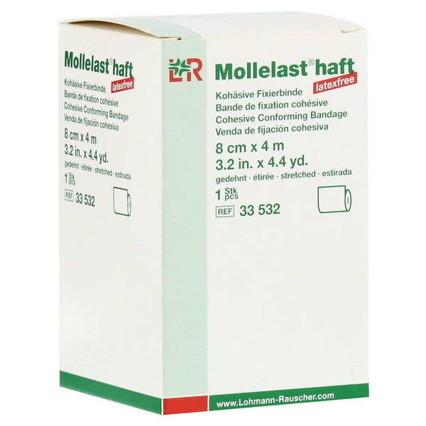 Lohmann & Rauscher Mollelast haft kohäsive Fixierbinde weiß - 4 m x 8 cm 1 St