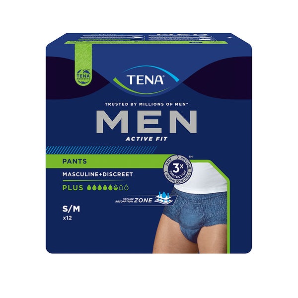 TENA Men Active Fit Pants Plus blau S/M, 12 Stück 4X12 St