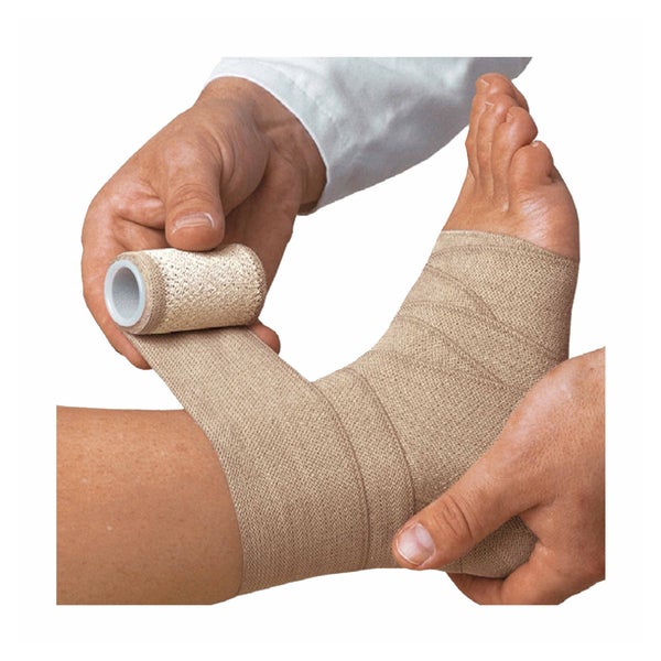 Lohmann & Rauscher Porelast Pflasterbinde, cremefarben, elastisch und atmungsaktiv - 1 Packung = 10 Stück, lose im Karton, Maße: 10 cm x 2,5 m 10 St
