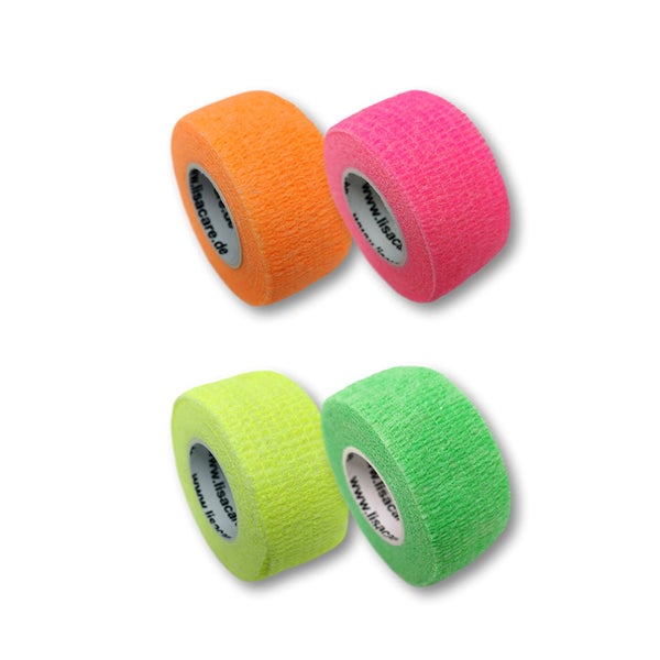 LisaCare Fingerpflaster 2,5cm x 4,5m - 4er Set Neon-Mix 4 St