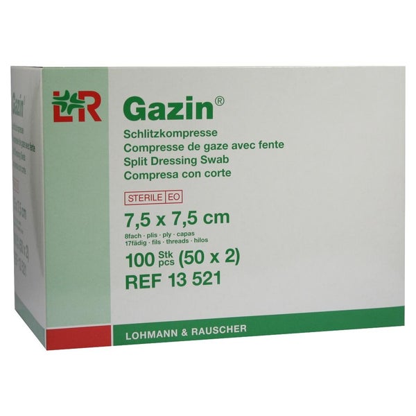 Lohmann Rauscher Gazin Mullkompresse steril - 7,5x7,5cm 50X2 St
