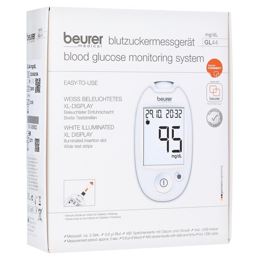 Beurer GL44 Blutzuckermessgerät mg/dl we 1 St