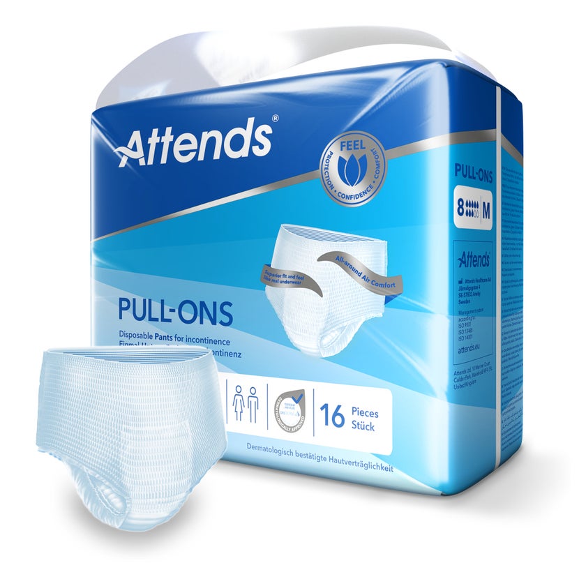 Attends Pull-Ons 8 Medium, 80-110 cm Hüftumfang 16 St