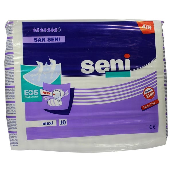 San Seni Maxi Inkontinenzvorlagen, 37 x 69 cm, 2200 ml, 10er Pack 10 St