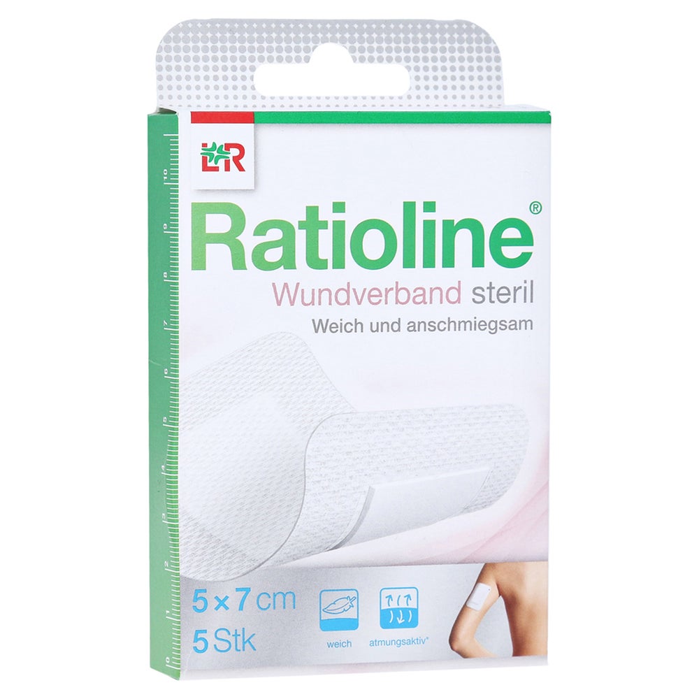 Ratioline Wundverband 7 X 5 cm Steril 5 Stück