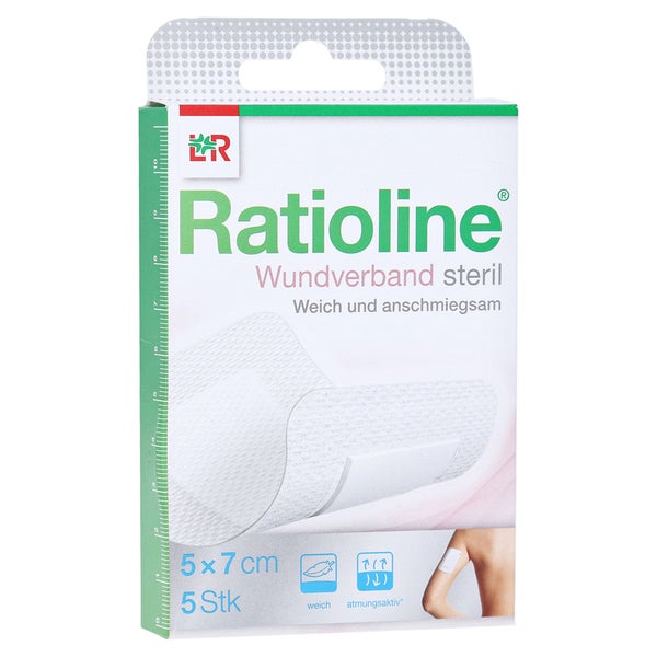 Ratioline Wundverband 7x5 cm steril 5 St