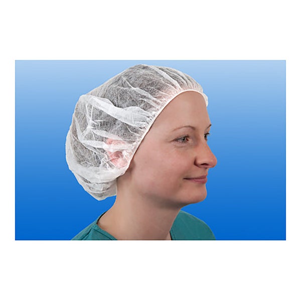NOBA Spinnvlies Haube Clip Cap 100 Stück - Weiß 100 St