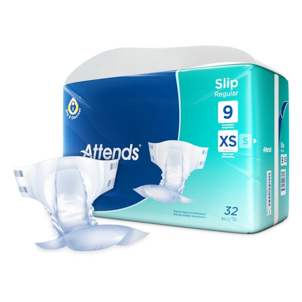 Attends Slip Regular 9 All-in-One Inkontinenzprodukt XS, 32 Stück 4X32 St