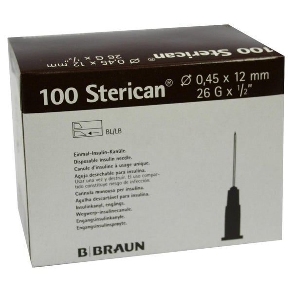 B. Braun Sterican Insulinkanülen 100 Stück - 0,45 x 12 mm  26 x 1/2'' braun 100 St