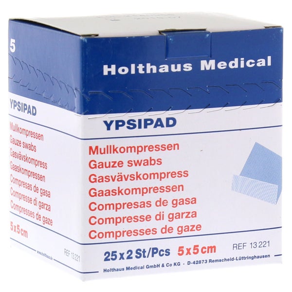 Mullkompressen Ypsipad 5x5 cm steril 8fa 25X2 St