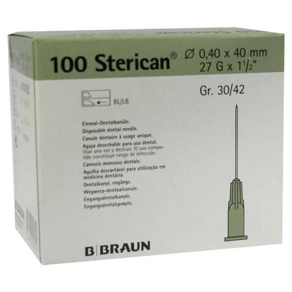 B.Braun Sterican Dentalkanülen (100 Stck.) - 30/42, 0,40 x 40 mm 100 St