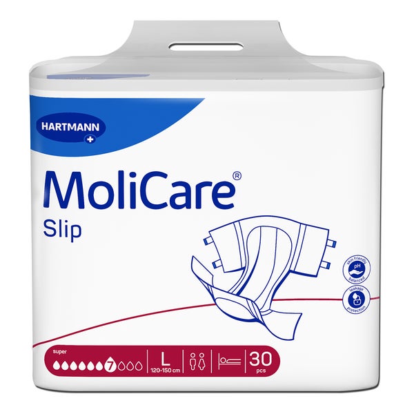 MoliCare Slip super, 7 Tropfen, Gr. L, 120 - 150 cm Hüftumfang 30 St