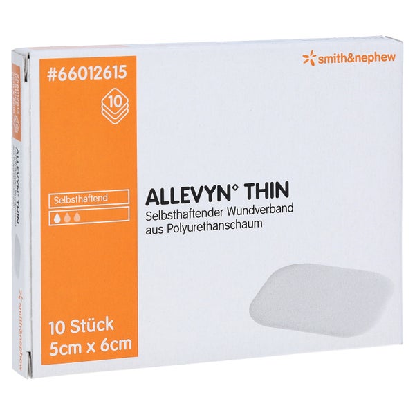 Allevyn Thin 5x6 cm dünne Wundauflage 10 St