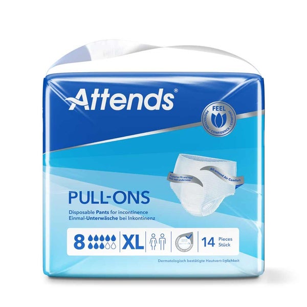 Attends Pull-Ons 8 Extra-Large, 130-170 cm Hüftumfang 4X14 St