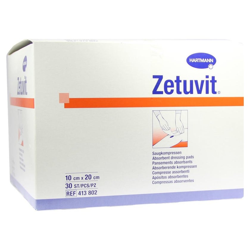 Hartmann Zetuvit Saugkompressen unsteril - 10 x 20 cm / Packung = 30 Stück 30 St