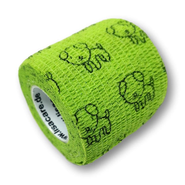 LisaCare selbstklebender Verband - Hund Grün - 5cm x 4,5cm 1 St