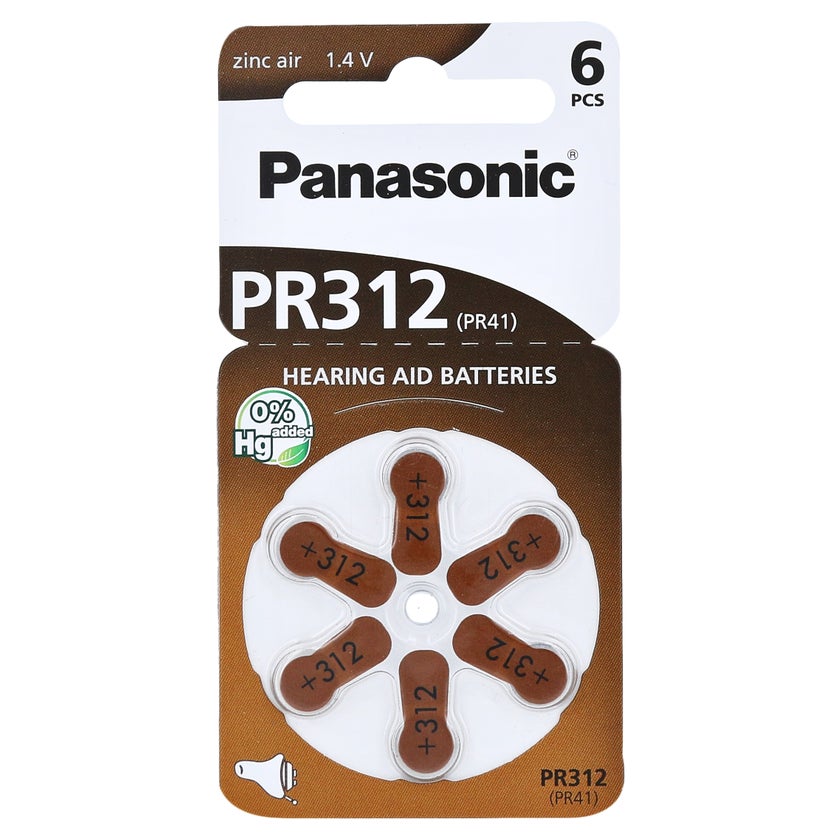 Batterien F.hörgeräte Panasonic PR312 6 St