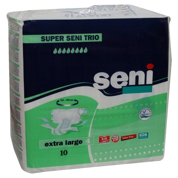 Super Seni Trio XL Inkontinenzhosen, Unisex, 10er Pack, 130 - 170 cm, 3400 ml 10 St