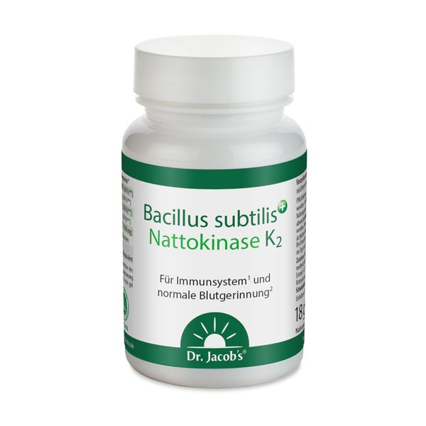Bacillus subtilis plus Nattokinase-Enzym+Vitamin K2 vegan 60 St