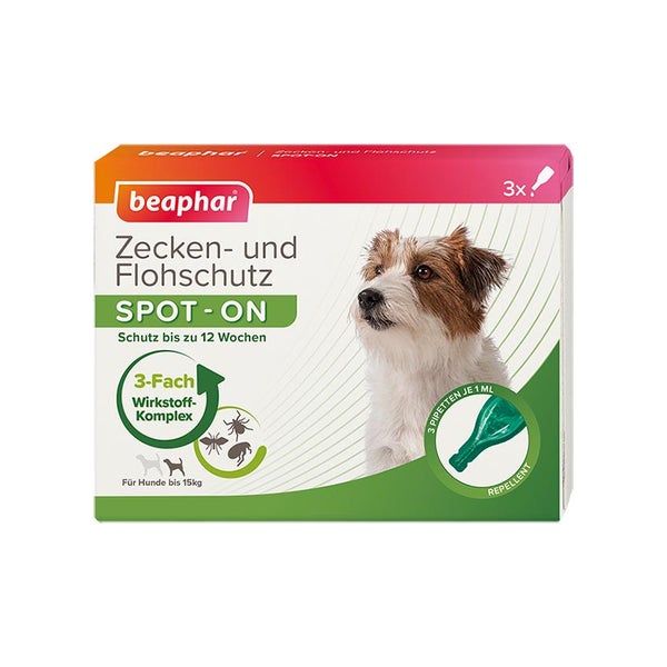 Beaphar Dog Spot On** für kleine Hunde bis 15 kg 3 ml