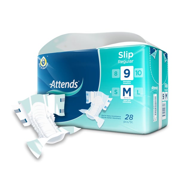 Attends Slip Regular 9 All-in-One Inkontinenzprodukt Medium, 28 Stück 28 St