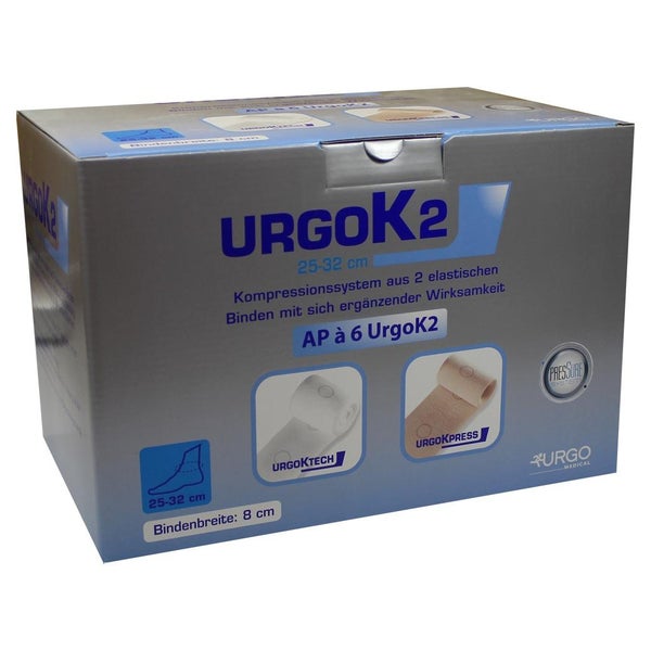 Urgok2 Kompr.syst.8cm Knöchelumf.25-32cm 6 St