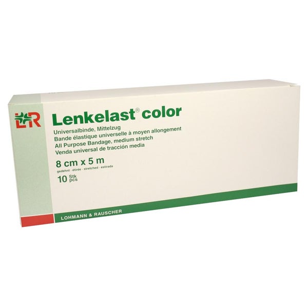 Lohmann & Rauscher Lenkelast color Universalbinde blau 10 Stück - 8 cm x 5 m 10 St