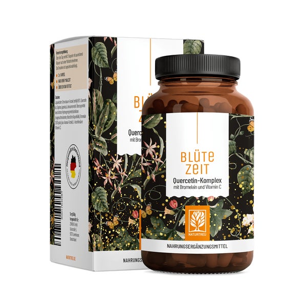 Quercetin Komplex mit Bromelain & Vitamin C - BLÜTEZEIT - 120 vegane Kapseln - NATURTREU® 120 St