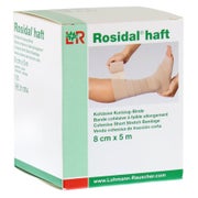 Lohmann & Rauscher Rosidal haft Kurzzugbinde, 5 m, unsteril, textilelastisch - 1 Stück, einzeln in Faltschachtel, Maße: 8 cm x 5 m 1 St