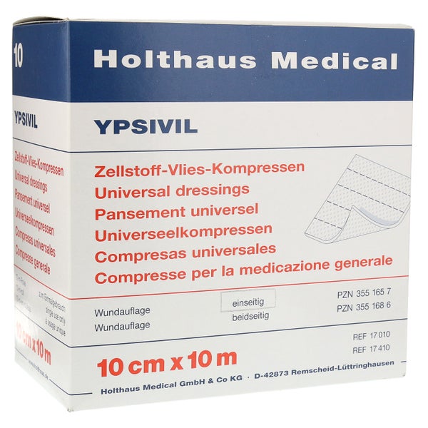 Holthaus Medical YPSIVIL Zellstoff-Vlieskompresse einseitig, unsteril 10 m x 10 cm 1 St