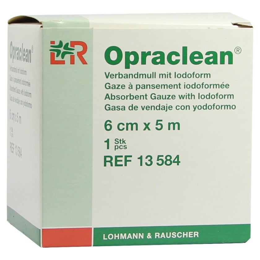 Opraclean Verbandmull mit Iodoform 6 cmx5 m 1 St
