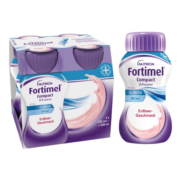 Fortimel Compact 2.4 kcal/ml Trinknahrung Erdbeere 4X125 ml