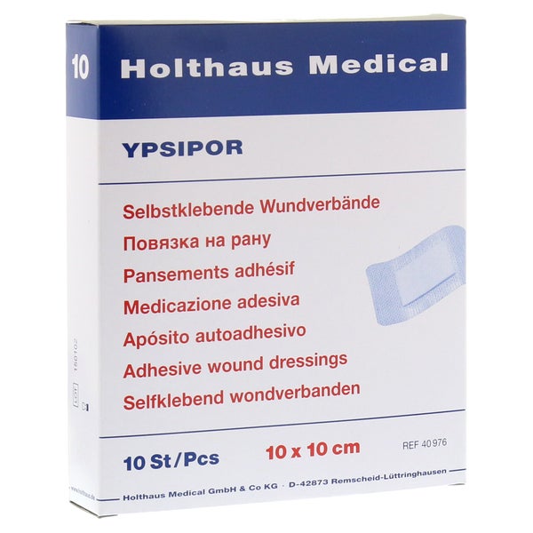 Holthaus Medical YPSIPOR Wundverband steril - 10 x 10 cm (10 Stck.) 10 St