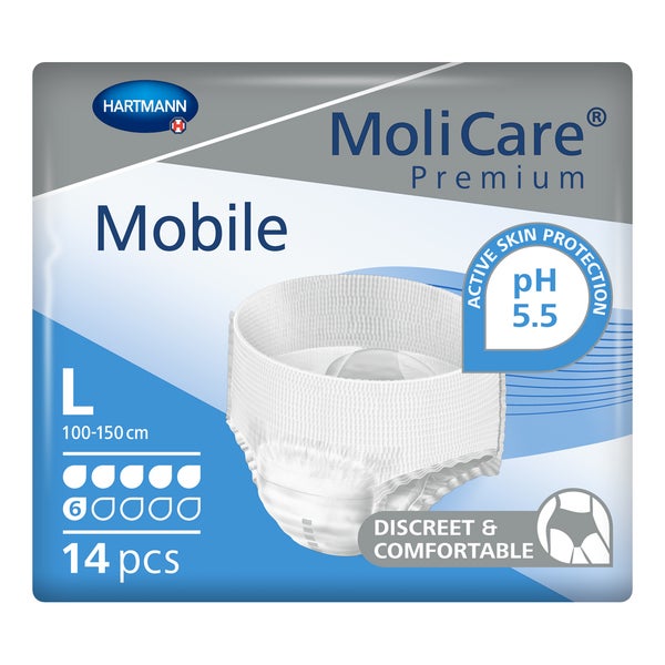 MoliCare Premium Mobile, 6 Tropfen, Gr.L, Hüftumfang 100 - 150 cm 14 St