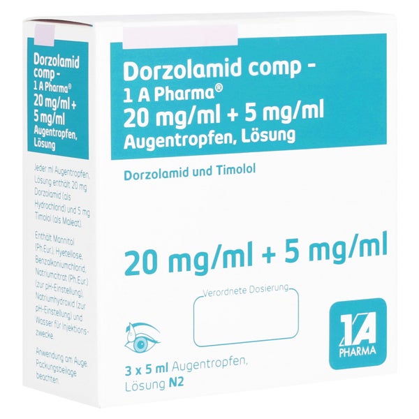 DORZOLAMID comp-1A Pharma 20mg/ml+5mg/ml Augentr. 3X5 ml