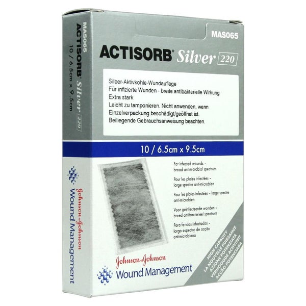 Actisorb 220 Silver 6,5x9,5 cm steril Ko 10 St