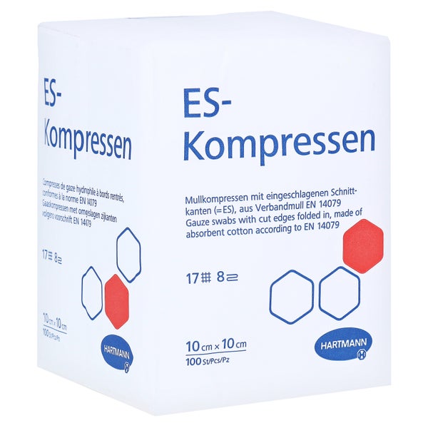 Es-kompressen Unsteril 10x10 cm 8fach 100 St