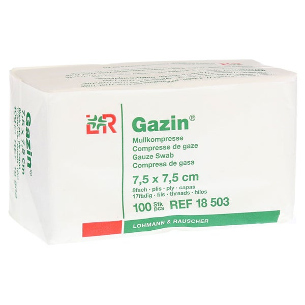 Gazin Mullkompressen 7,5x7,5 cm unsteril 8fach 100 St