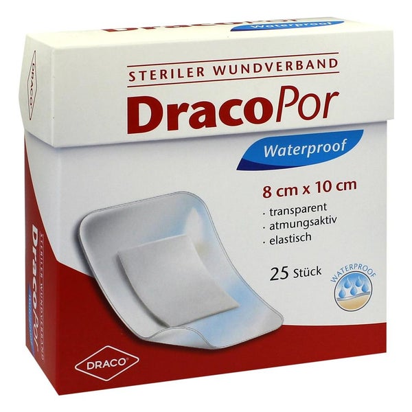 Dracopor Waterproof Wundverband 8x10cm steril 25 St