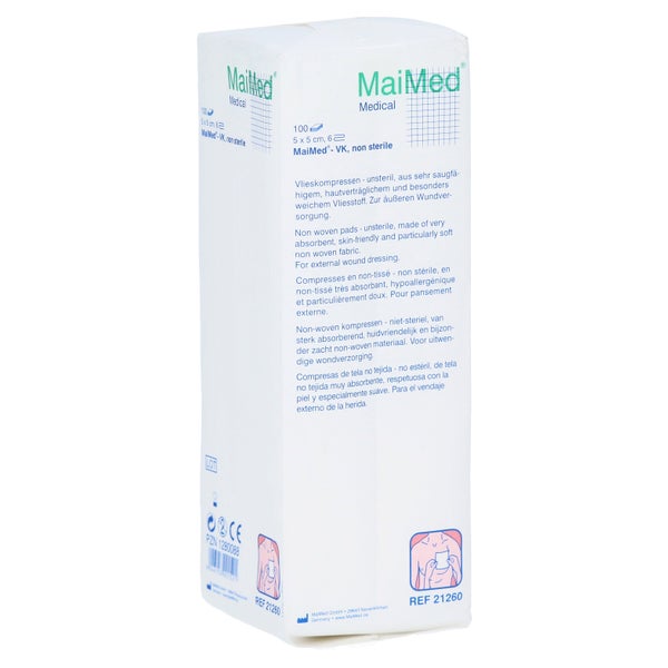MaiMed Vlieskompressen unsteril 6- lagig 100 Stück - 5 x 5 cm 100 St