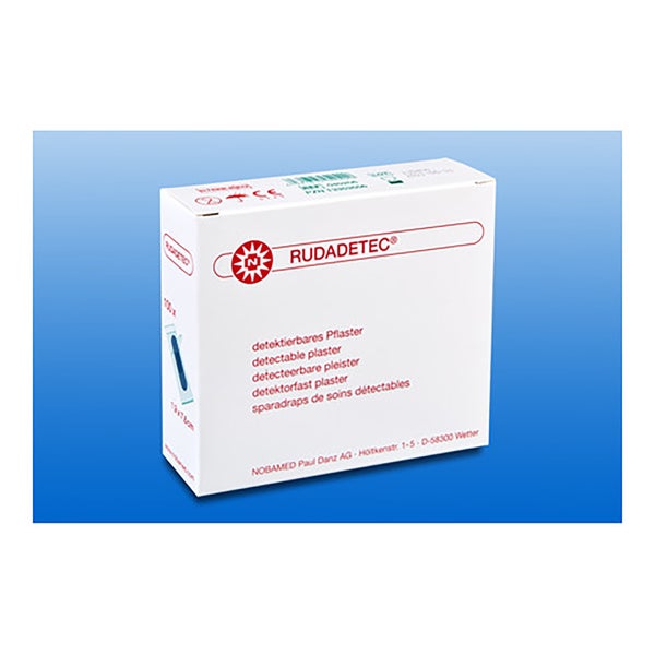 Noba Rudadetec Pflasterstrips 2,0 x 12,0 cm, detektierbar blau, 100 Stück 100 St
