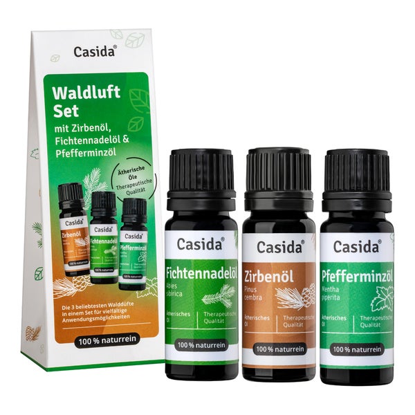 Waldluft Set Zirben Fichtennadel Pfefferminz Öl 3X10 ml