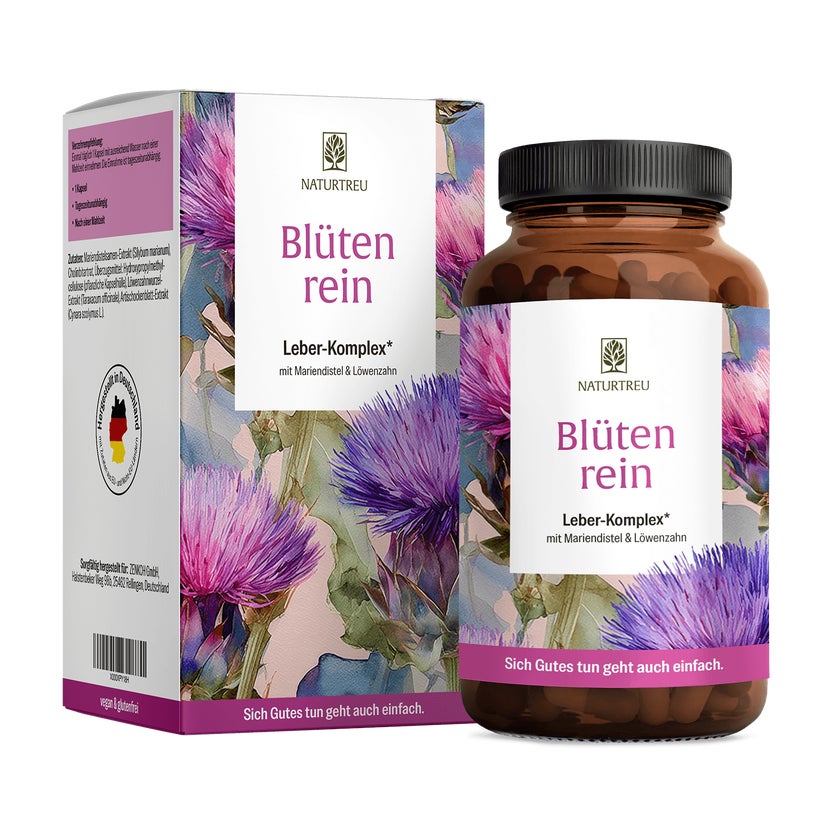 Leber Komplex mit Mariendistel, Artischocke, Cholin & Löwenzahn - BLÜTENREIN - 120 vegane Kapseln - NATURTREU® 120 St