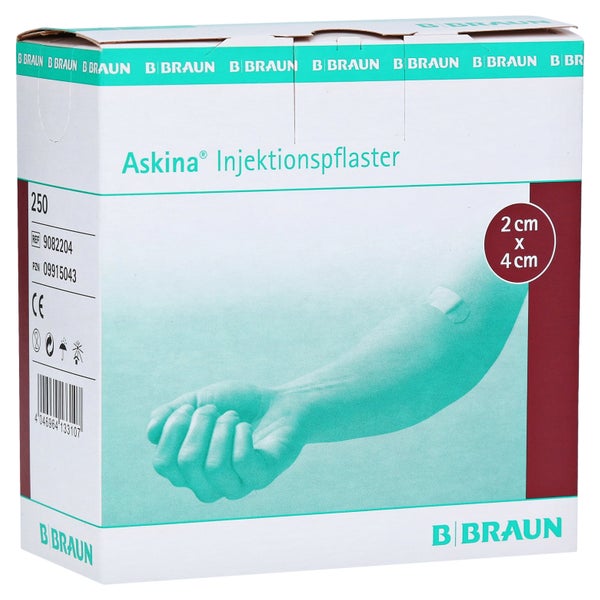 B. Braun Askina Injektionspflaster hypoallergen hautfarben 250 Stück 2 x 4 cm 250 St
