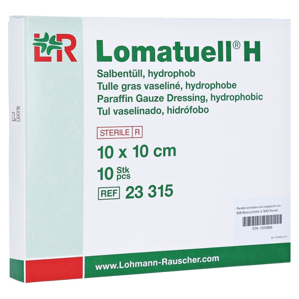 Lomatuell H Salbentüll 10 x 10 cm Steril 10 St