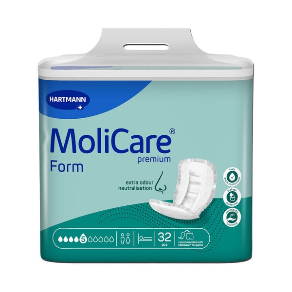 MoliCare Premium Form Inkontinenzvorlagen, 5 Tropfen, 62 x 29,5 cm 4X32 St
