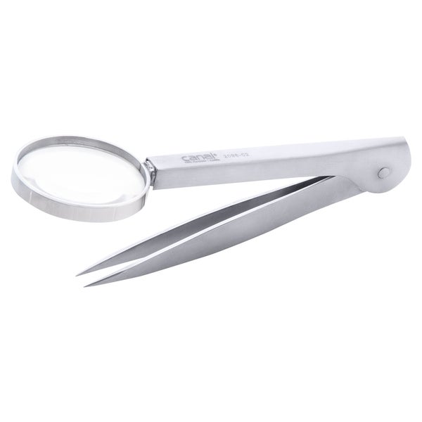 Splitterpinzette mit 4-fach-Lupe, rostfrei, 12 cm 1 St