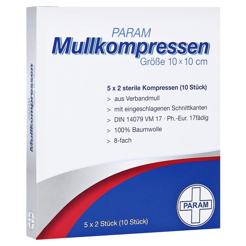 Mullkompressen 10x10 cm steril 8fach 5X2 St