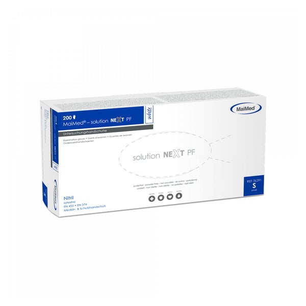 MaiMed® solution next PF Einmalhandschuhe Nitril, weiß 200 Stck. - M 200 St