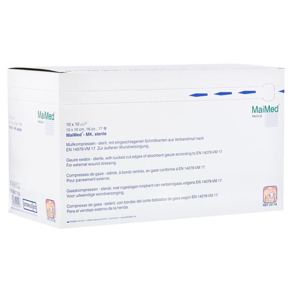 MaiMed® Mullkompressen steril 10 x 10 cm 16-fach 10 x 10 Stück 10X10 St